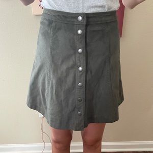 Abercrombie army green button up skirt